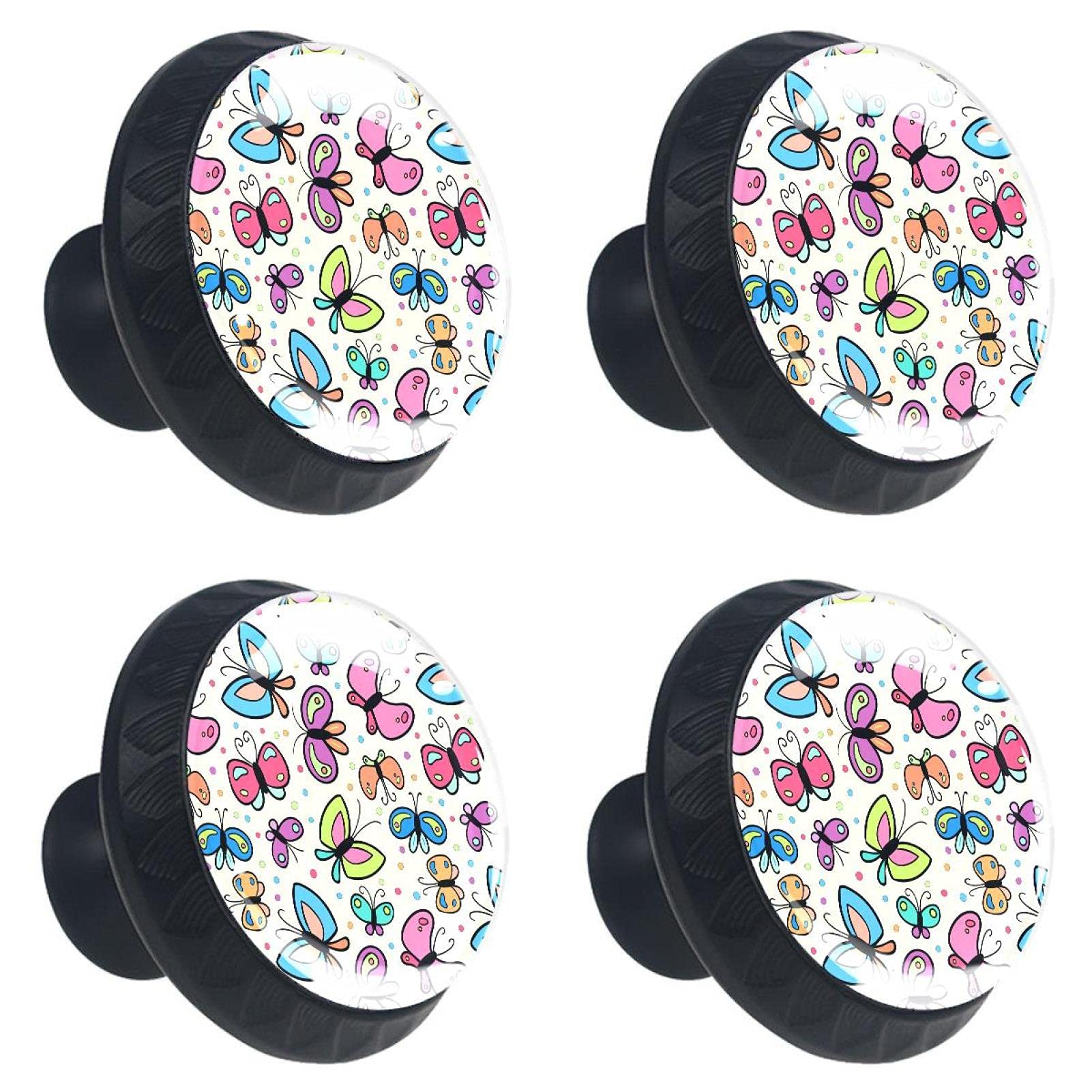 Bouton d'armoire papillon coloré lot de 4 pour réparer vos meubles abîmés