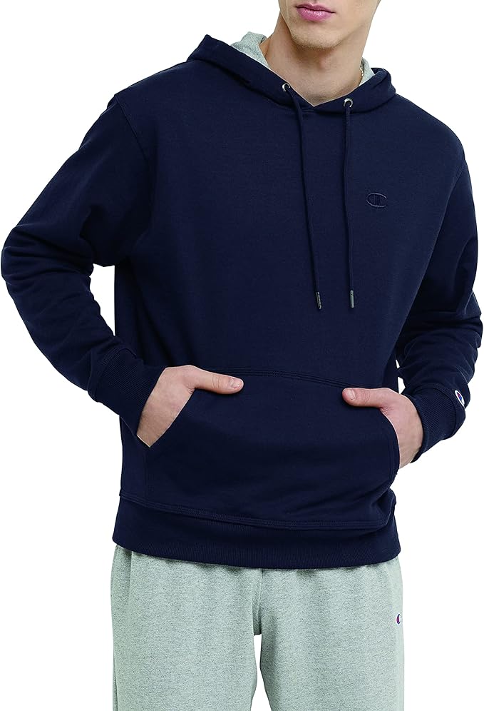 Champion Men's Hoodie, Powerblend, Fleece Striped Sweatshirt for Men (Reg. or Big & Tall)