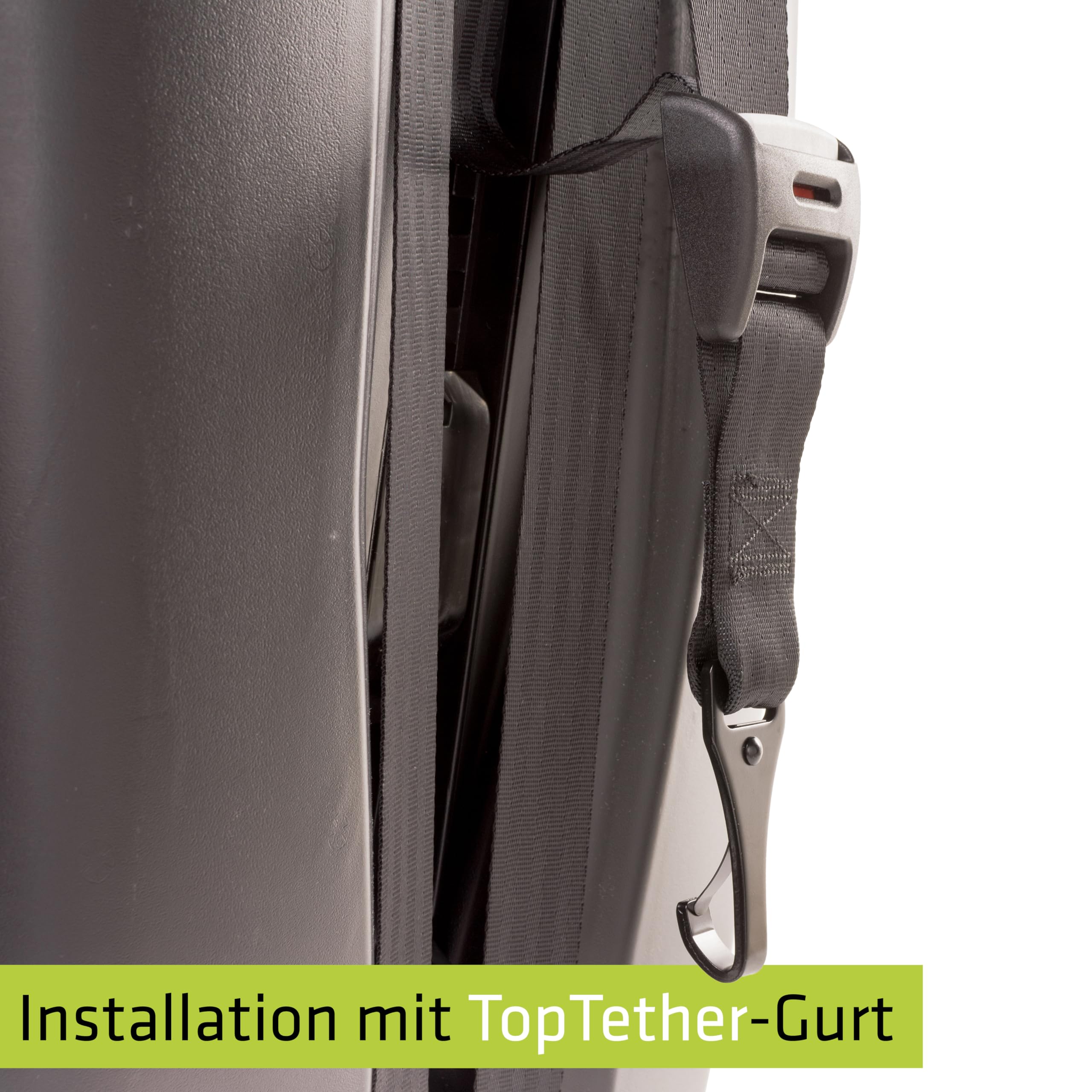 4BABY kindersitz mit isofix 76-150 cm Go-Fix, einstellbar, schutzeinlage, Vorwärtsgerichteter Einbau, I-Size (Graphite)