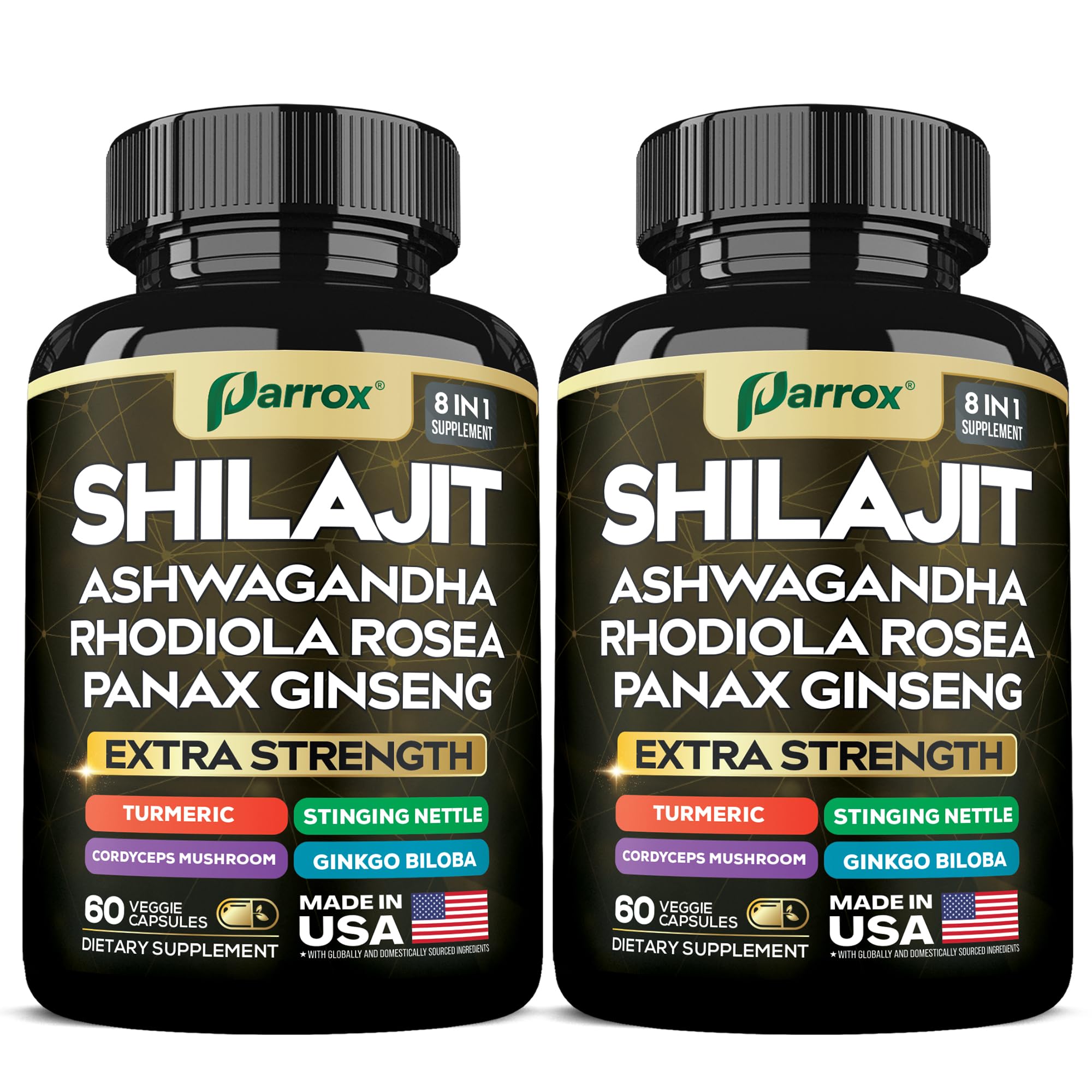 Shilajit Supplement, Pure All-in-One, Panax Ginseng, Men & Women, 120 Caps 120 Count (Pack of 1)