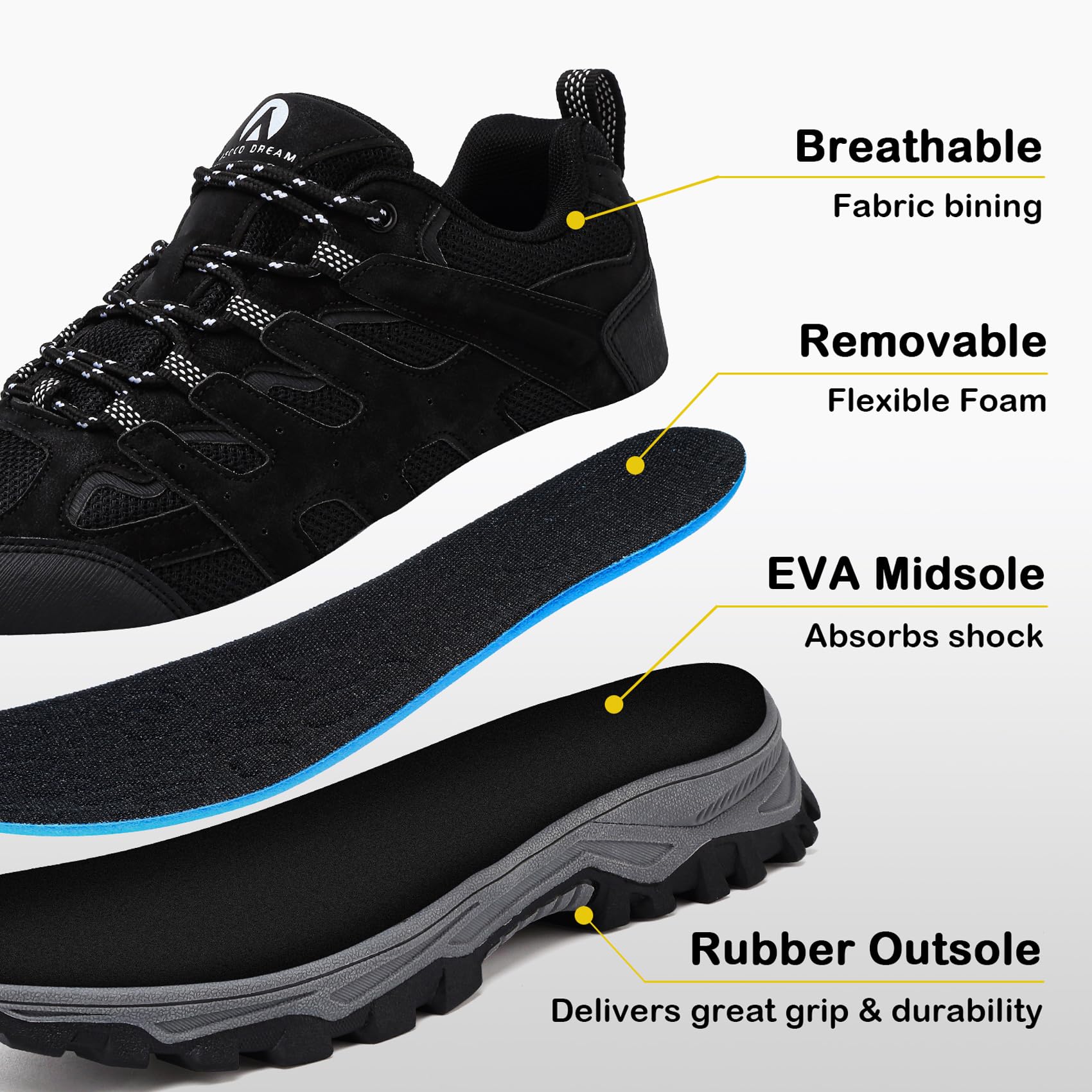 Półbuty do Trekkingu i Wędrowania Mężczyźni Damskie Buty do Chodzenia Buty Sportowe Niskie Trekkingowe Buty Wspinaczkowe Outdoorowe Kempingowe Trampki