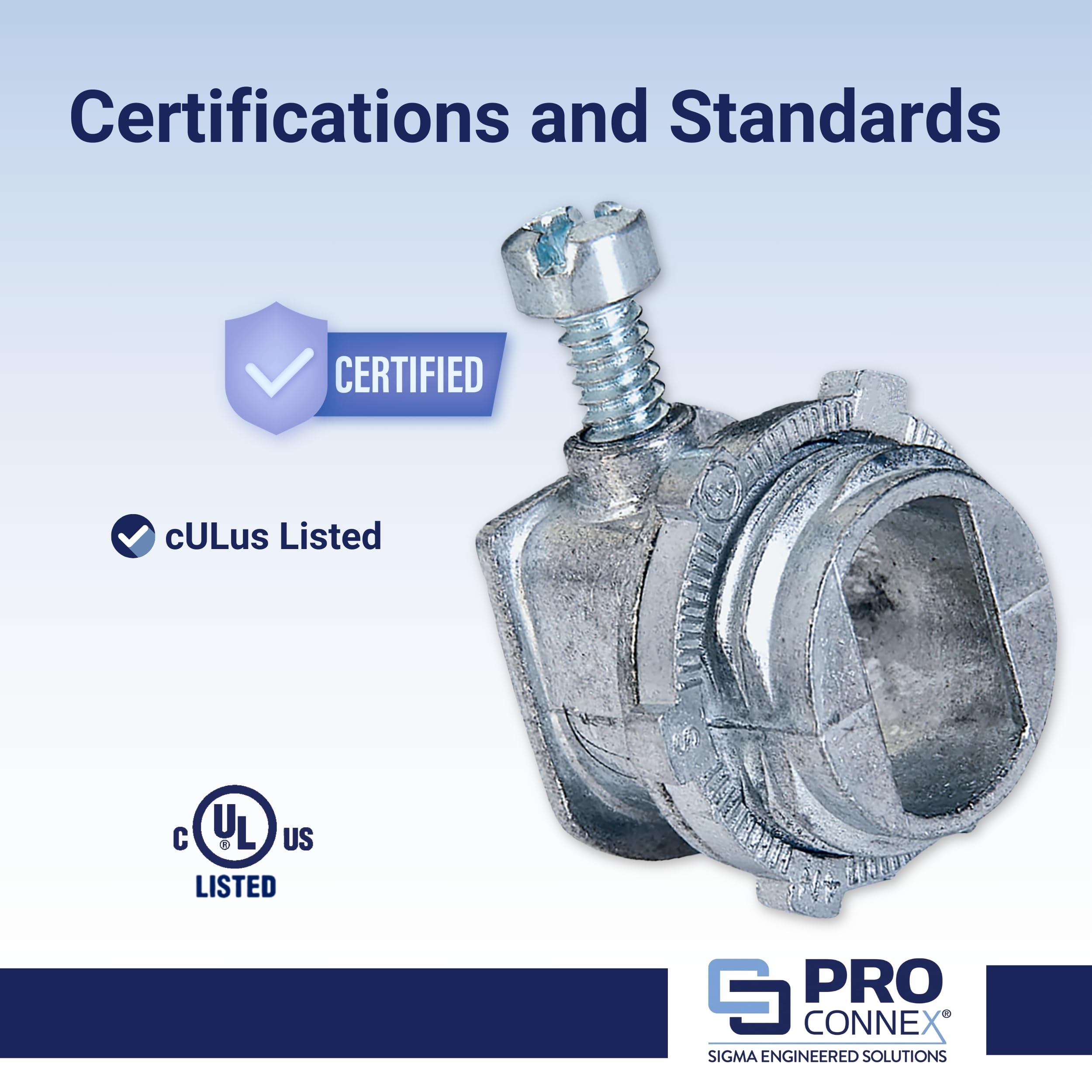 Sigma Engineered Solutions ProConnex C-550 AC/MC Connector 3/8" Gray, 100-Pack