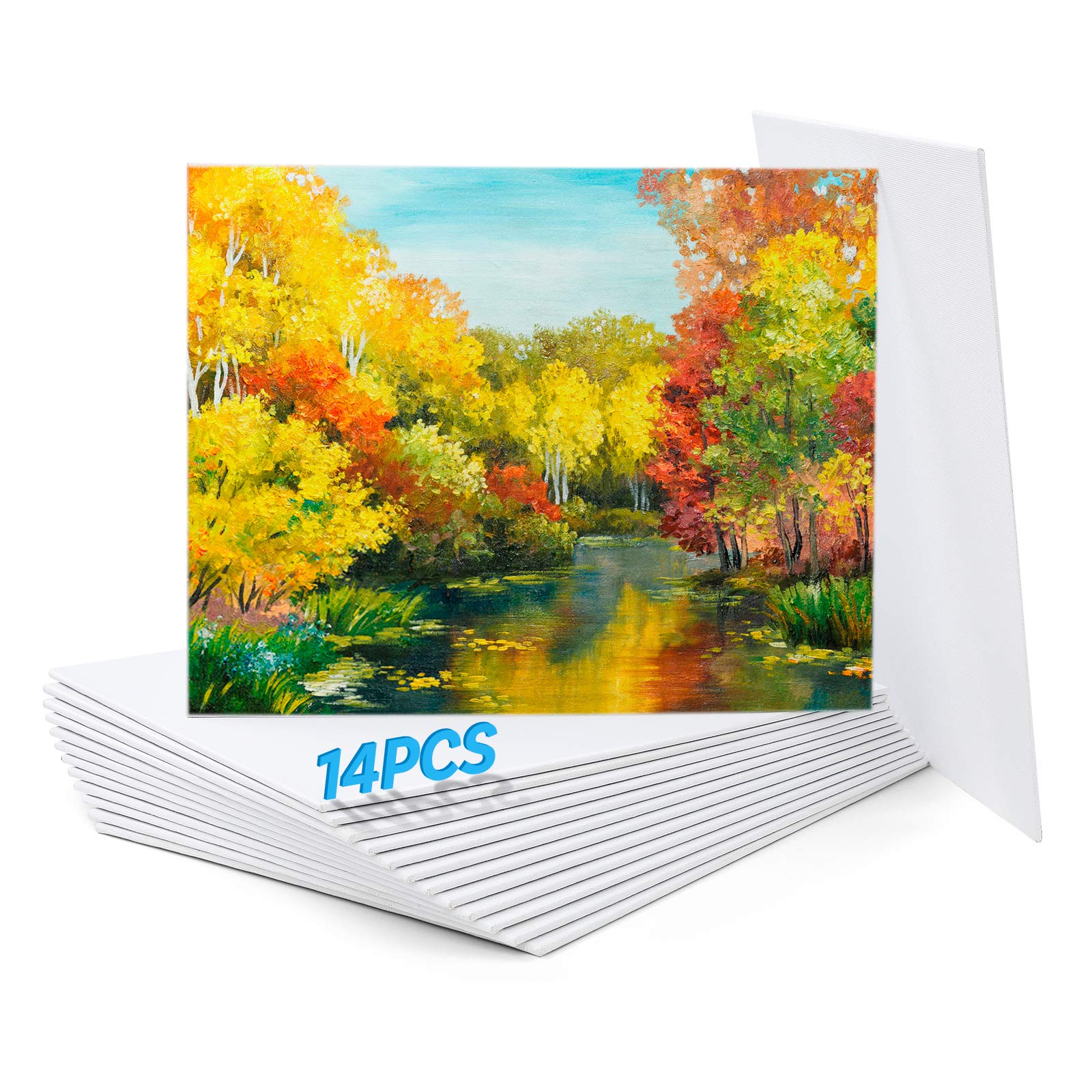 Buy Blank Canvas Board Panels, 20 x 25 cm (8"x10"), 100 Cotton 14 PCS