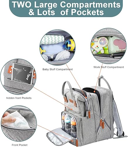 Miniatura 3 de Mochila para pañales, bolsa de pañales grande, bolsa de pañales multifuncional, bolsas de pañales..