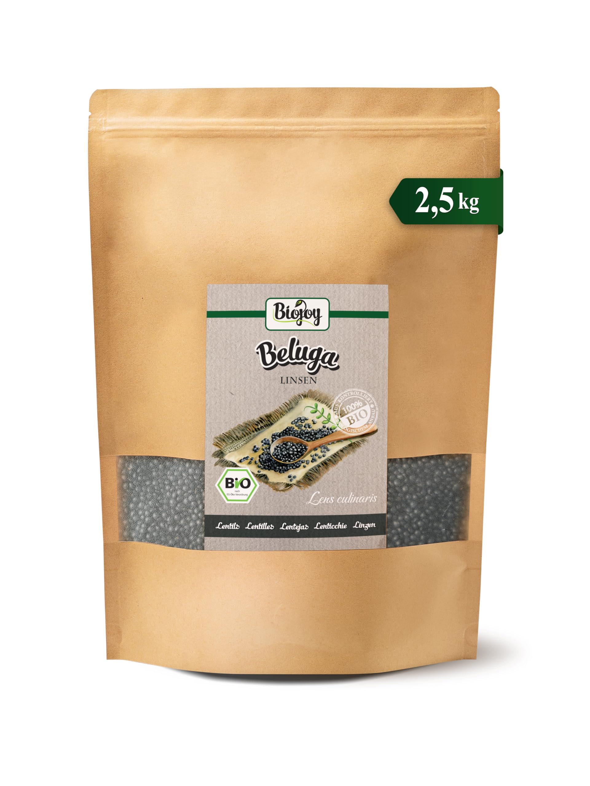 Biojoy Lentilles Beluga BIO (2,5 kg), entières, Lentilles noires