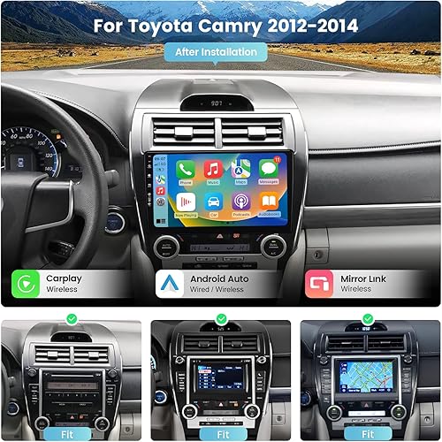 Miniatura 2 de Roadanvi Estéreo de coche Android HD 10.2" para Toyota Camry 2015 2016 2017 inalámbrico Carplay Android Auto Head Unit Bluetooth 8 GB + 128 GB Radio