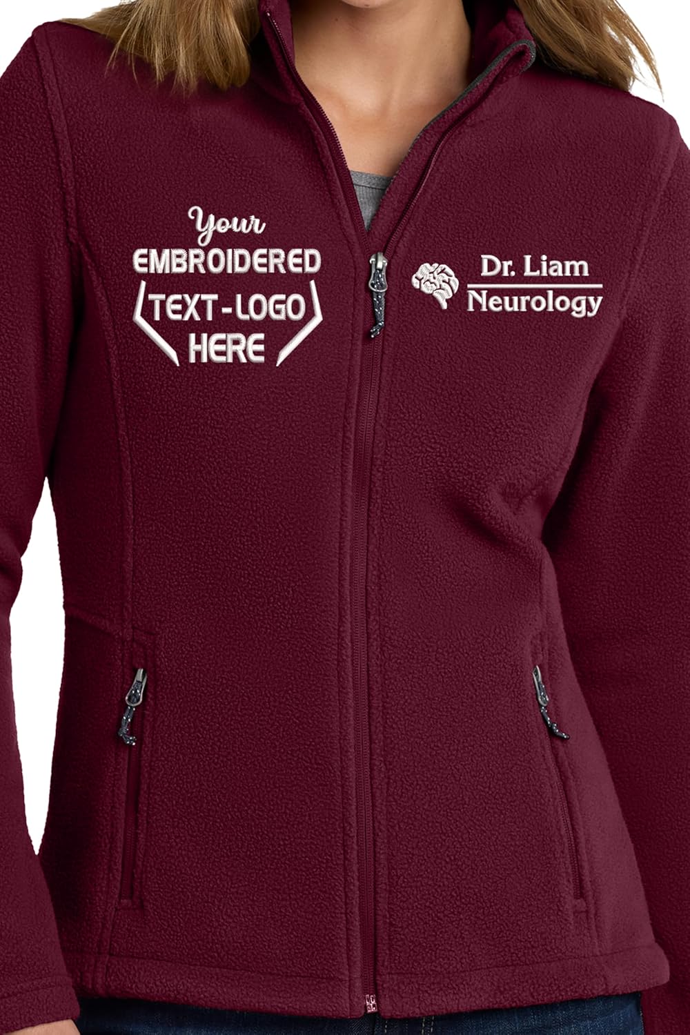 Customized Women's Embroidered Value Fleece Full-Zip Jacket, Soft Warm Midweight Fleece for Outdoor and Work Multicolor - Image 5