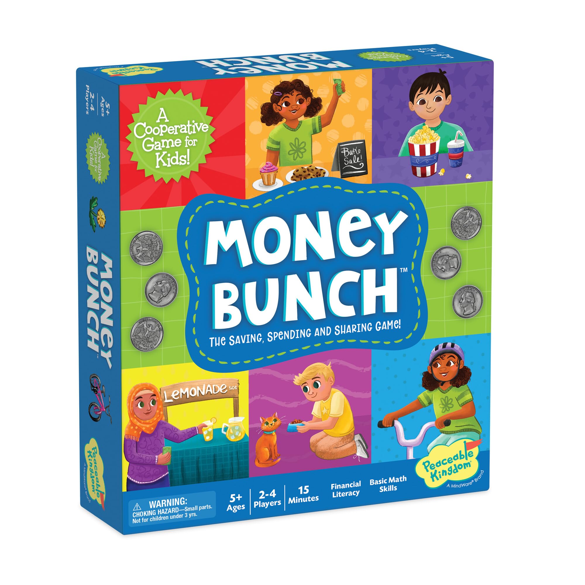 Peaceable Kingdom Money Bunch Game - Cooperative Board Game Teaching Smart Money Habits of Learning to Save, Share and Spend Money