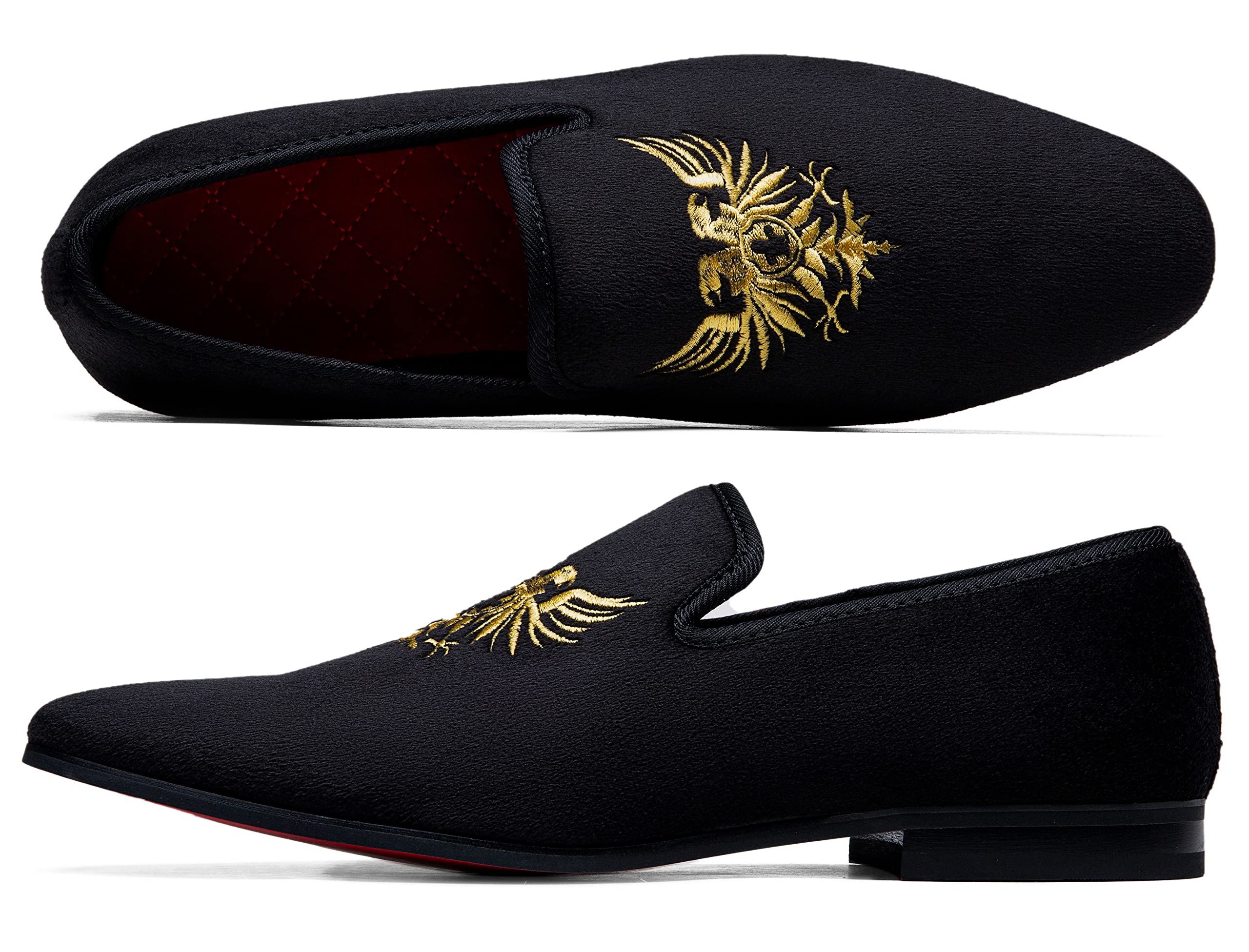 Jousen Men's Loafers Velvet Slip On Dress Men Shoes Soft Vintage Luxury Mens Wedding Party Prom Shoes for Men