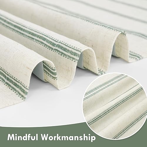 Vista 94 de DriftAway Cortinas opacas de mezcla de lino de 63 pulgadas de largo para dormitorio, cortinas de lino con estampado de rayas verticales, con Gris