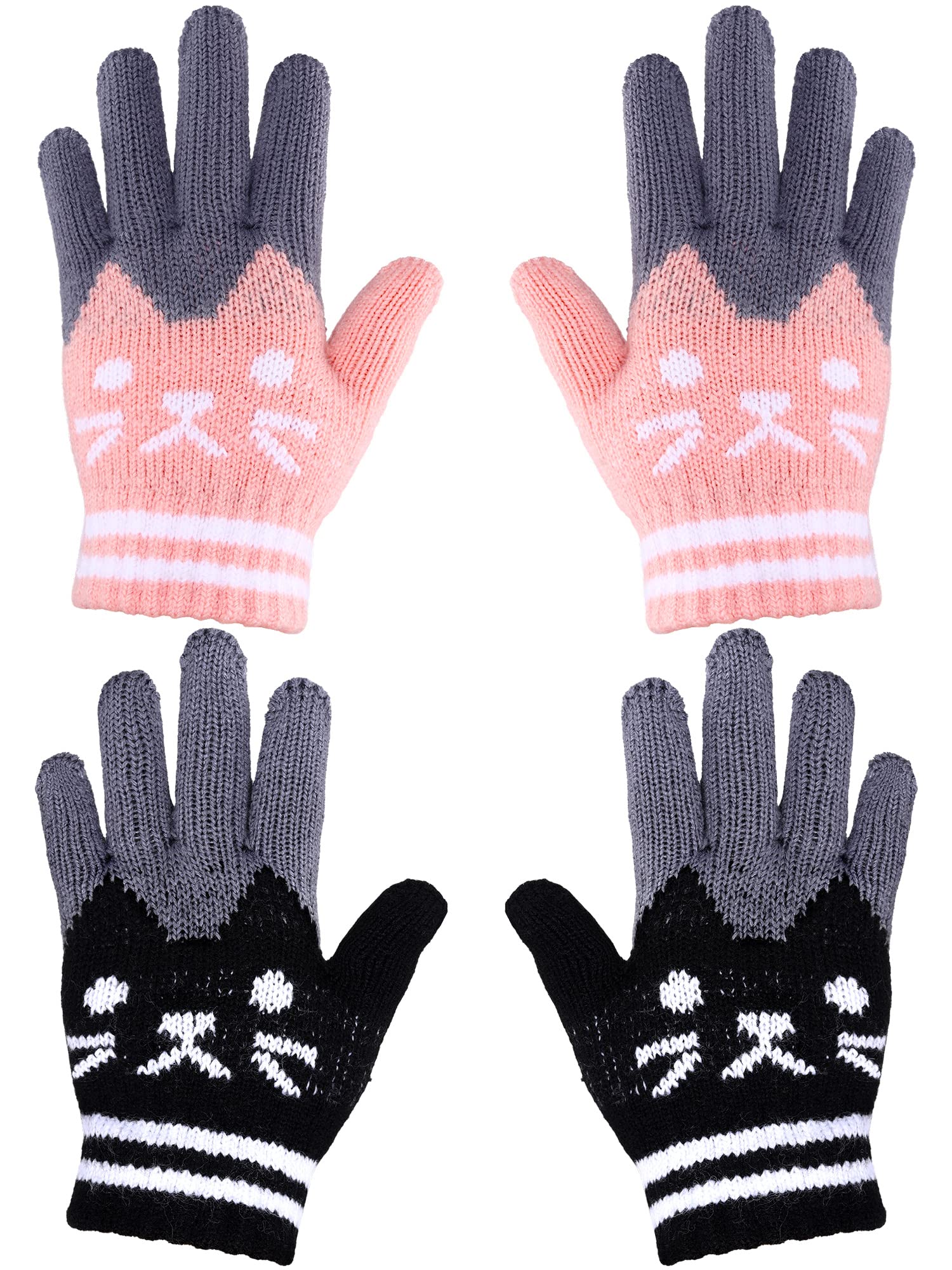 Gants D'hiver En Fourrure Pour Enfants, Mitaines à Doigts Complets, Gants Doux, Garder Au Chaud, Sourire, épais, Bébé, Enfants De 3 à 6 Ans