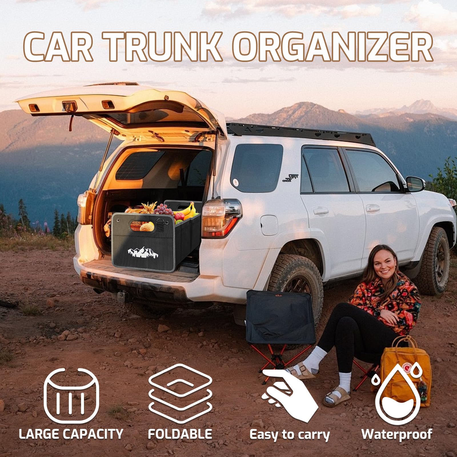 Organizador de maletero de coche para Subaru Outback Crosstrek Forester, accesorios de automóvil para hombres y mujeres, plegable e impermeable, caja organizadora de almacenamiento de poliéster Oxford