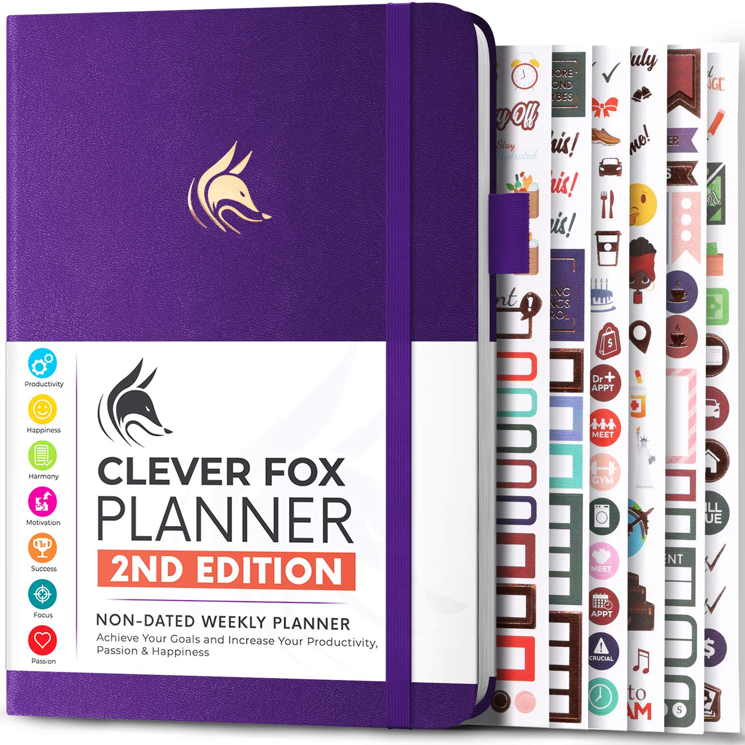 Clever Fox Planner 2nd Edition – Colorful Weekly & Monthly Goal Planner, Time Management & Productivity Organizer, Undated, A5 (Purple)The Forest Stewardship Council