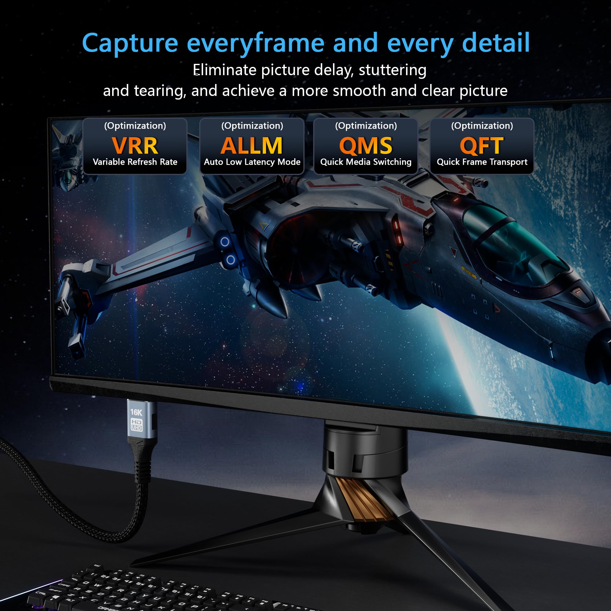 CAKOBLE hdmi kabel 2.2 3m, [2 Stück 3m] 96Gbps Ultra-High-Speed, 16K,12K/10K, 8K, 4K@120Hz@240Hz@480Hz, eARC, HDR10+, Dolby,hdcp 2.2 hdmi kabel, für hdmi 2.1 kabel PS5, Xbox, Soundbar, Fire TV, HDTV