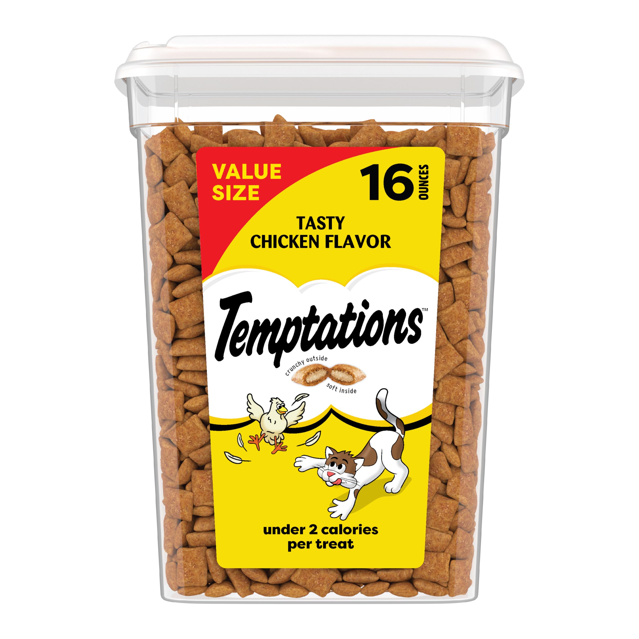 Temptations Classic Crunchy and Soft Cat Treats Tasty Chicken Flavor, 16 oz. Tub