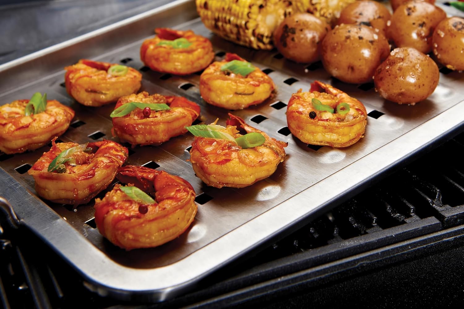 Stainless Steel 16" x 11" Grill Topper with Handles