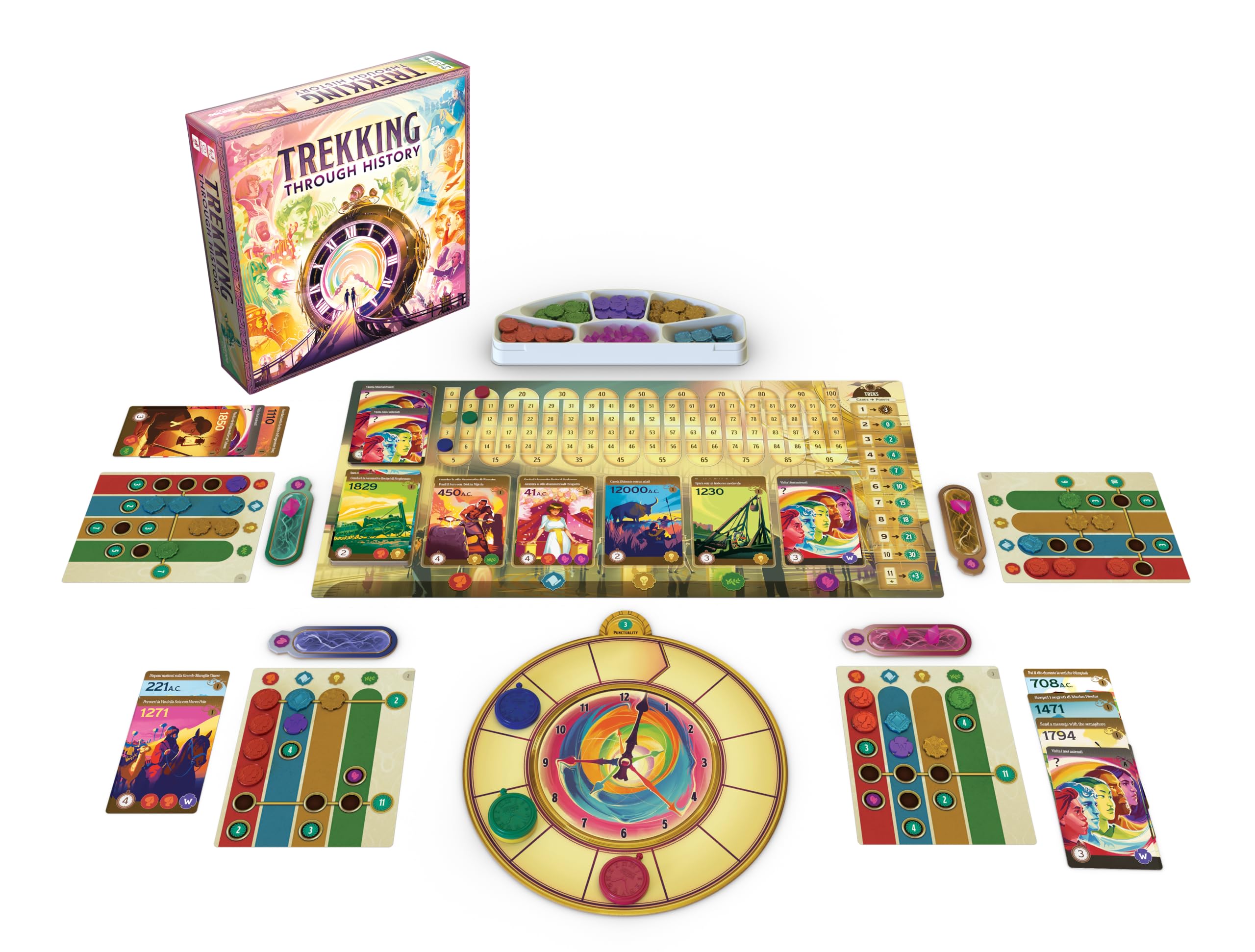 Asmodee Trekking Through History, Gioco da Tavolo, 1-4 Giocatori, 10+ Anni, Edizione in Italiano