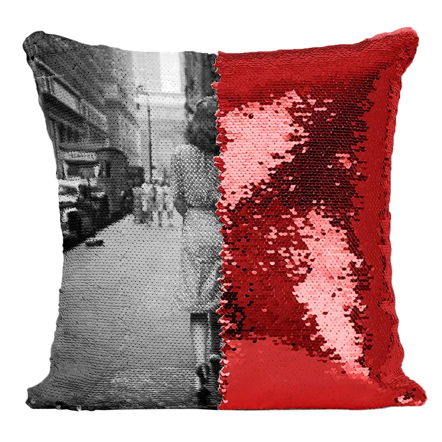 Coussin housse sequin rouge pour salon chic et rétro New York 1930