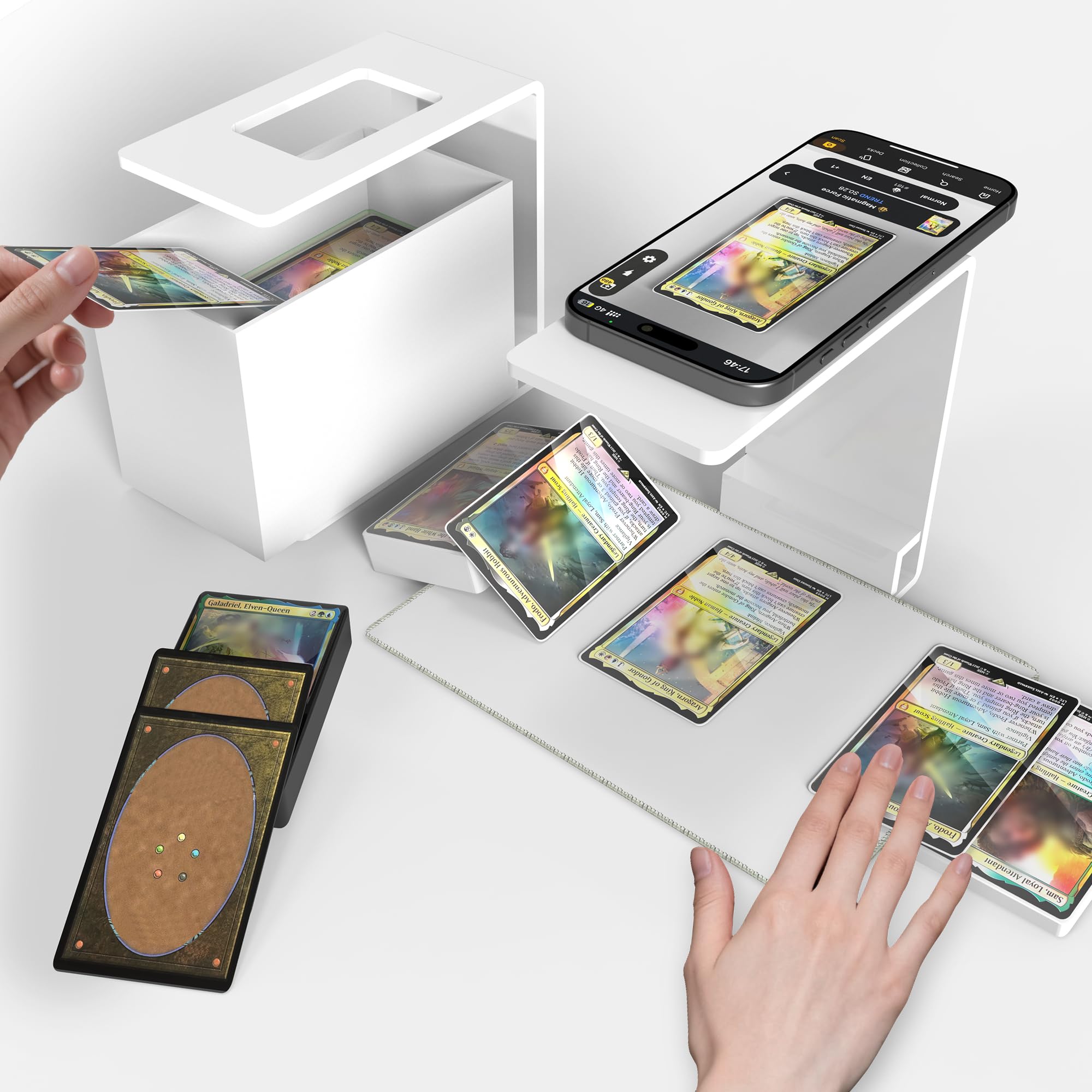 Card Scanner Stand for Trading Cards, MTG & TCG Card Scanner Stand for Fast Scan and Price Check Sleeved and Unsleeved Collectible Cards, Compatible with ManaBox Phone Holder (6