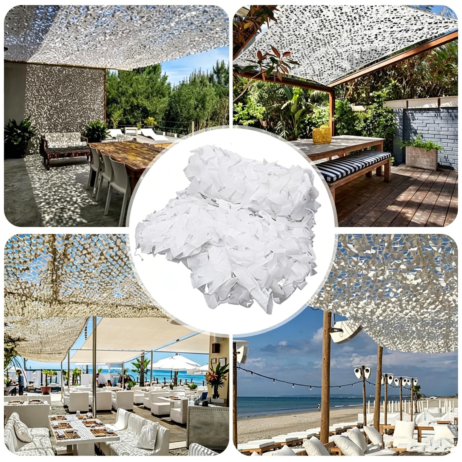 Tarnnetz Camouflage Netz,2x3mTarnnetz Sonnenschutz zweigeschossig,Mit Gitterstruktur,Für Strapazierfähig,Waldlandschaft,Für Dekoration,Sonnenschutz,Jagd,Jalousien,Tarnung,Camping(Schneeweiß)