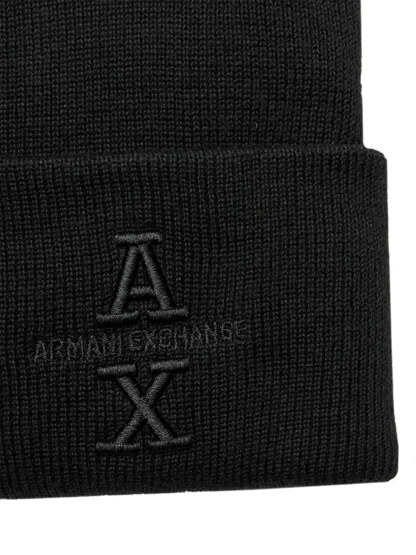 Armani Exchange - Logo The Grid, Sustainable, Embroidered, Berretto Beanie Uomo