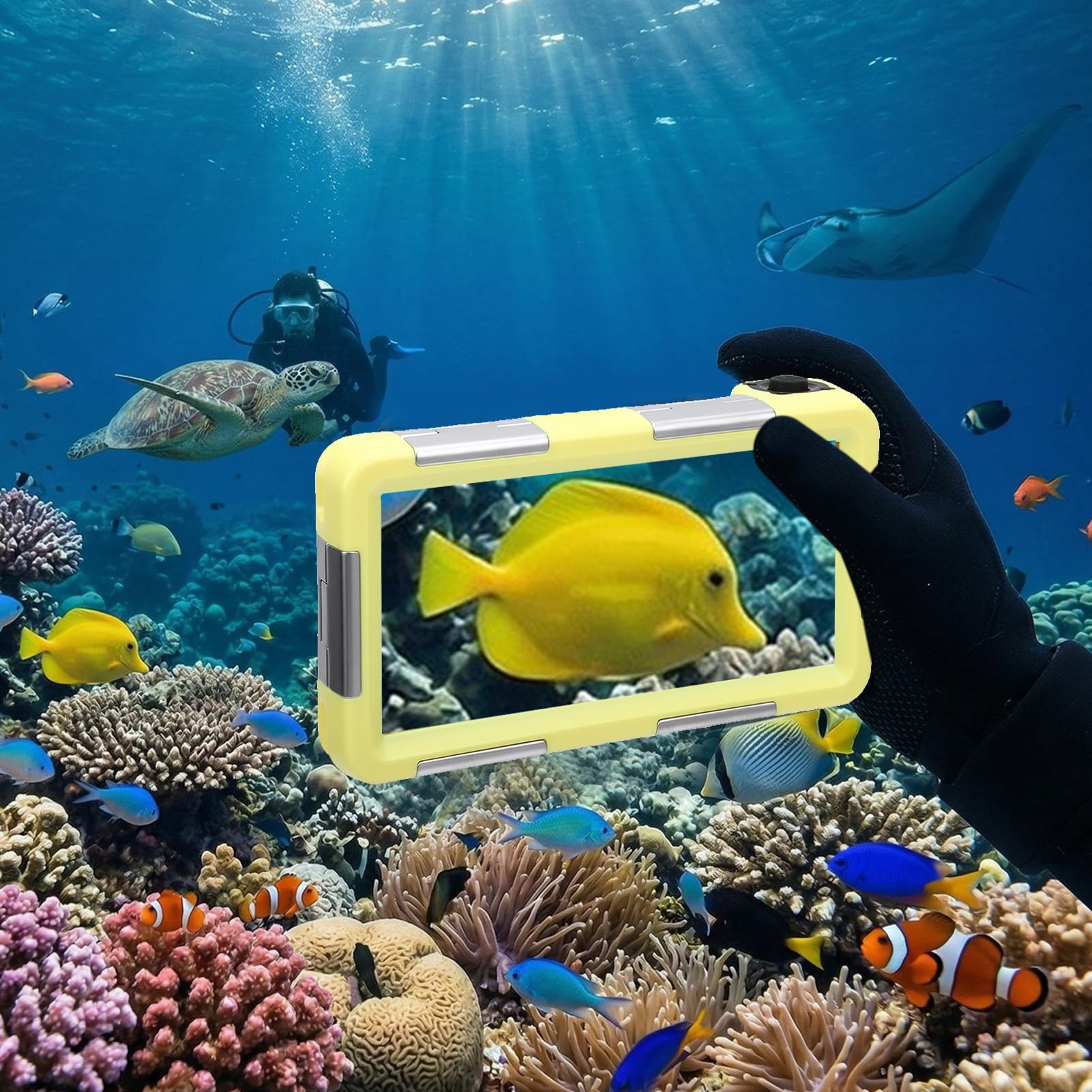 Sxhlseller Custodia Universale per Telefono Subacqueo per S25 S24 S23 Ultra, Custodia Impermeabile Subacquea 15 M IP68, per Telefono Snorkeling per Foto Video con Otturatore Volume, Adatta per (#3)