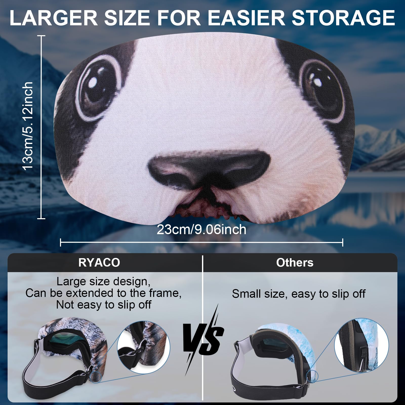 Ryaco Protective Case for Ski Goggles Microfibre Travel Storage