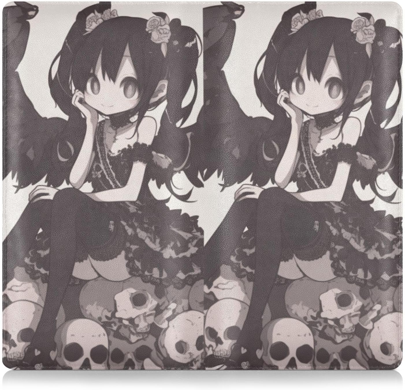Cute Cartoon Gothic Anime Pu Leather Car Registration & Insurance Card Holder Glove Box Organize for any Car, Truck, Motorcycle, Trailer or Boat