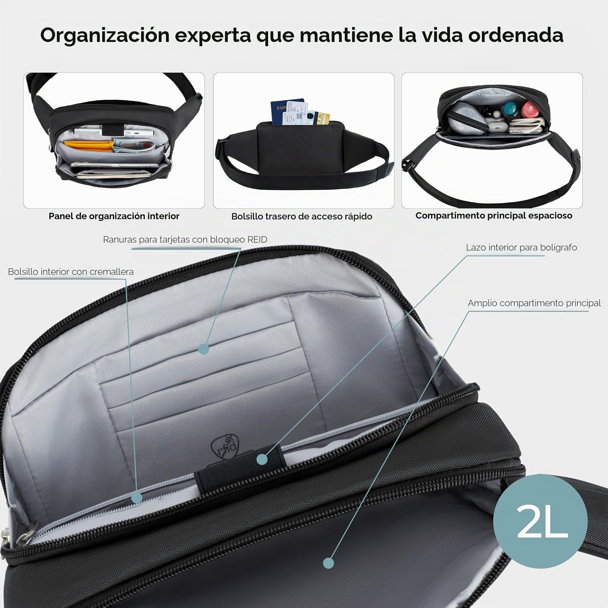 Travelon Anti-Theft Classic Waist Pack, Cinturón Unisex Adulto