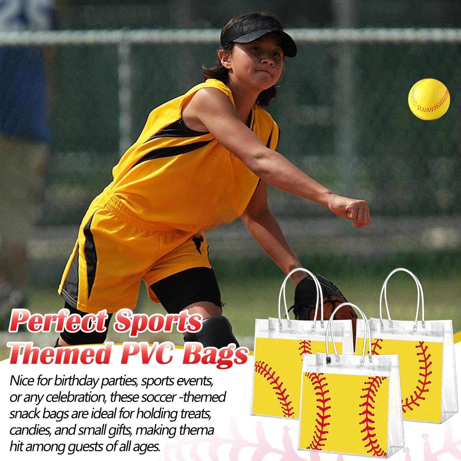 Resholder 30 szt. softball przezroczyste torby na prezenty z PCW, luzem, 3 style, softball, torby na przekąski, z uchwytem, sportowe, tematyczne, na imprezę, upominek, cukierki, artykuły dekoracyjne