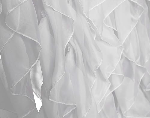 Miniatura 6 de Cascade Farmhouse Shabby Chic - Cortina de gasa transparente con volantes verticales para dormitorio, sala de estar, 2 paneles