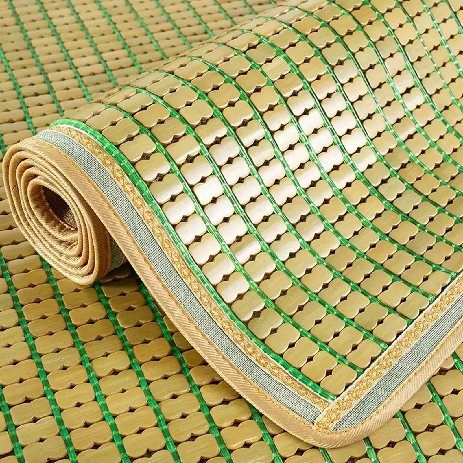 EYRMQWJPC Foldable Summer Bed Mat, Bamboo Mattress Pad Summer Bed Mat Air Conditioning Sleeping Multiple Sizes(120x190cm)