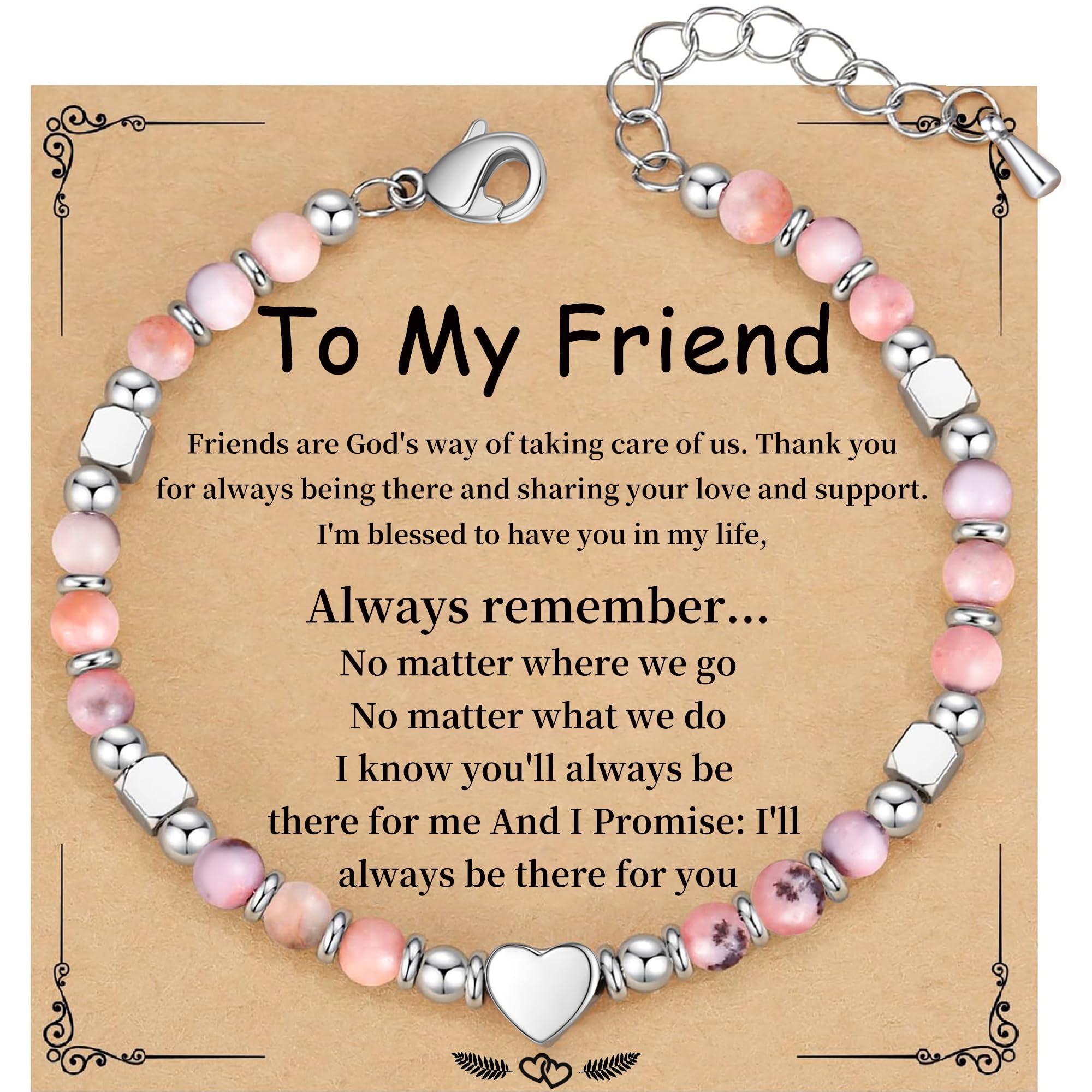 Best Friend Bracelet Gifts for Women Sister Bestie, Christmas Gift for Teens Mom Daughter Granddaughter Birthday Gift for Her Stocking Stuffers