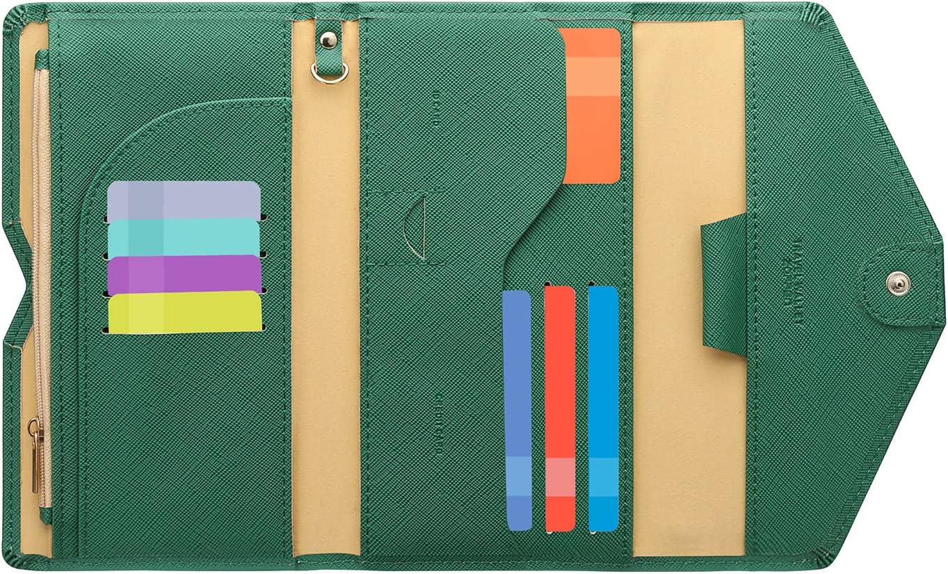 ZOPPENMulit-purpose Rfid Blocking Passport Holder Travel Wallet (Ver.4) Passport and Vaccine Card Holder ComboTri-fold Document Organizer Travel Essentials