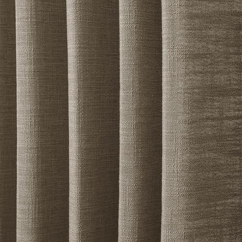 Miniatura 115 de Drapifytex Cortina plisada de lino sintético, cortina para oscurecer la habitación, 56 pulgadas de ancho x 96 pulgadas de largo, cortina de cobre 26