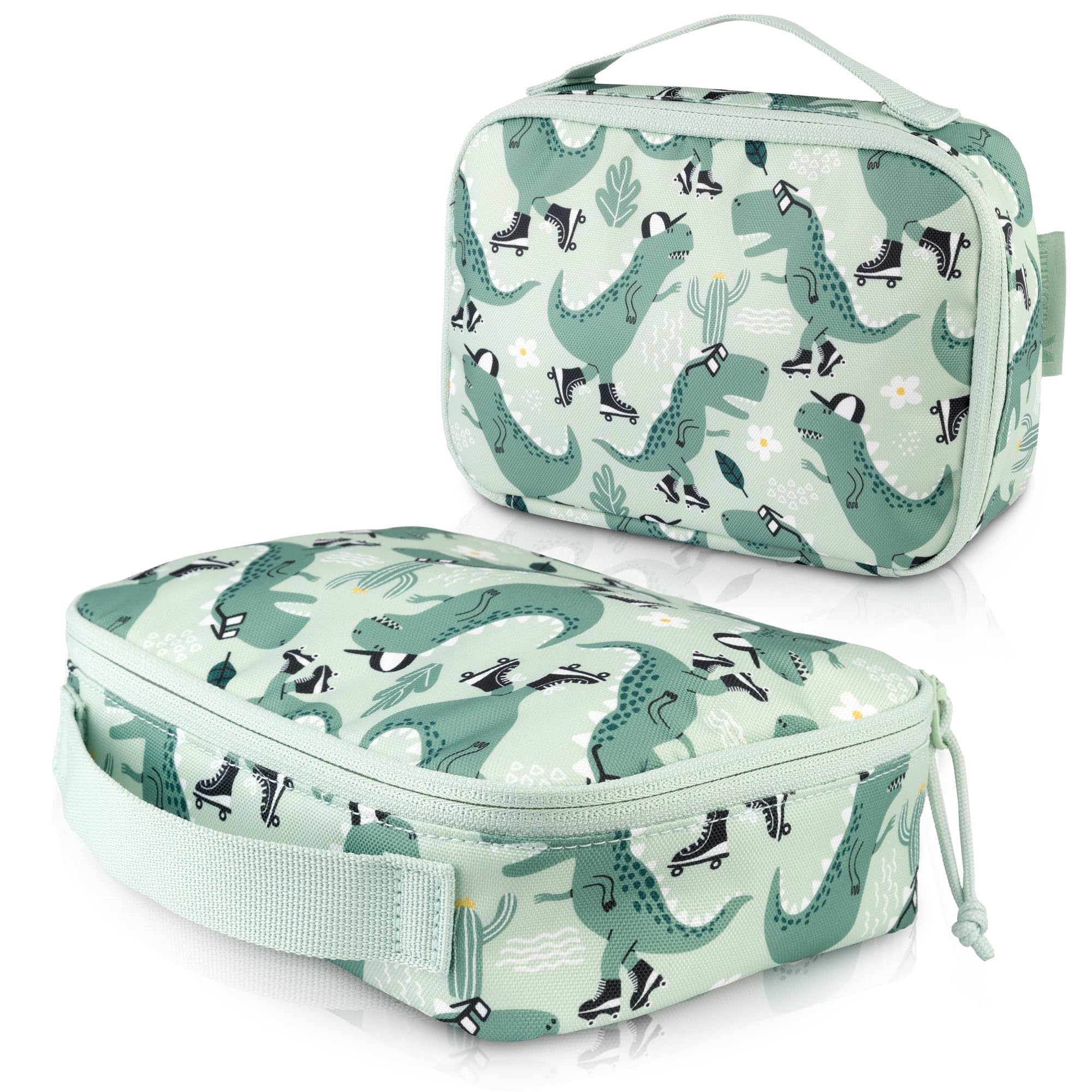 Sac Isotherme Repas Enfant Vert Dinosaure 21,5 x 14,5 x 6,5 cm