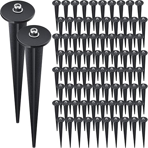 Miniatura 1 de Nuogo Paquete de 80 estacas de repuesto de metal para luces solares estacas de luz solar LED para exteriores con 80 tornillos hexagonales para