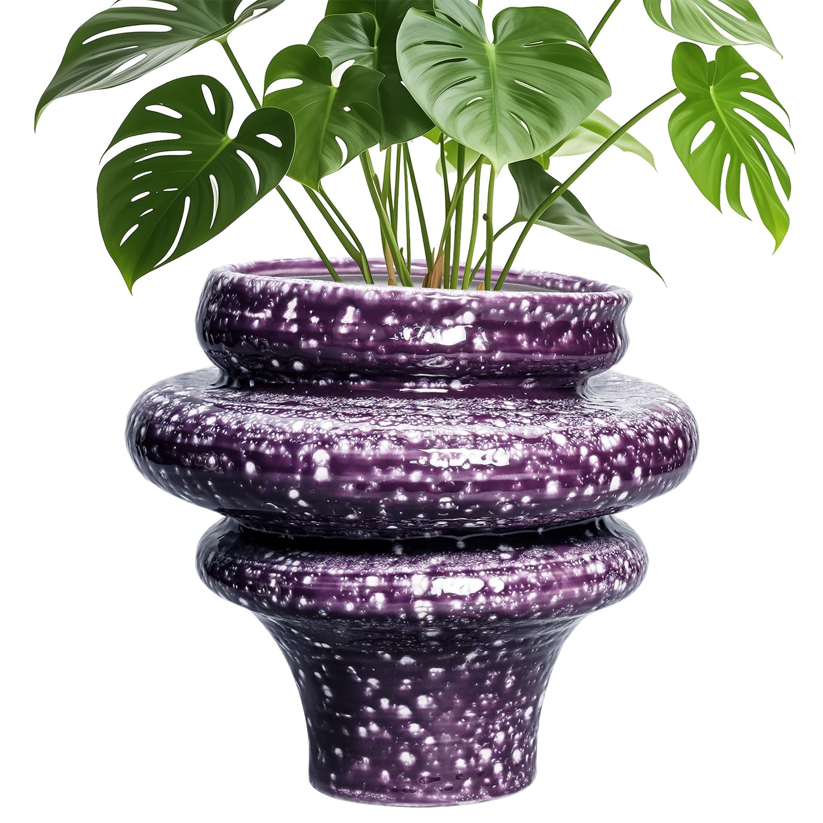 Macetas de cerámica para Plantas, Maceta de cerámica de 11 Pulgadas con Agujero de Drenaje, macetas únicas para Interiores y Exteriores, Maceta Decorativa Grande, decoración de habitación de