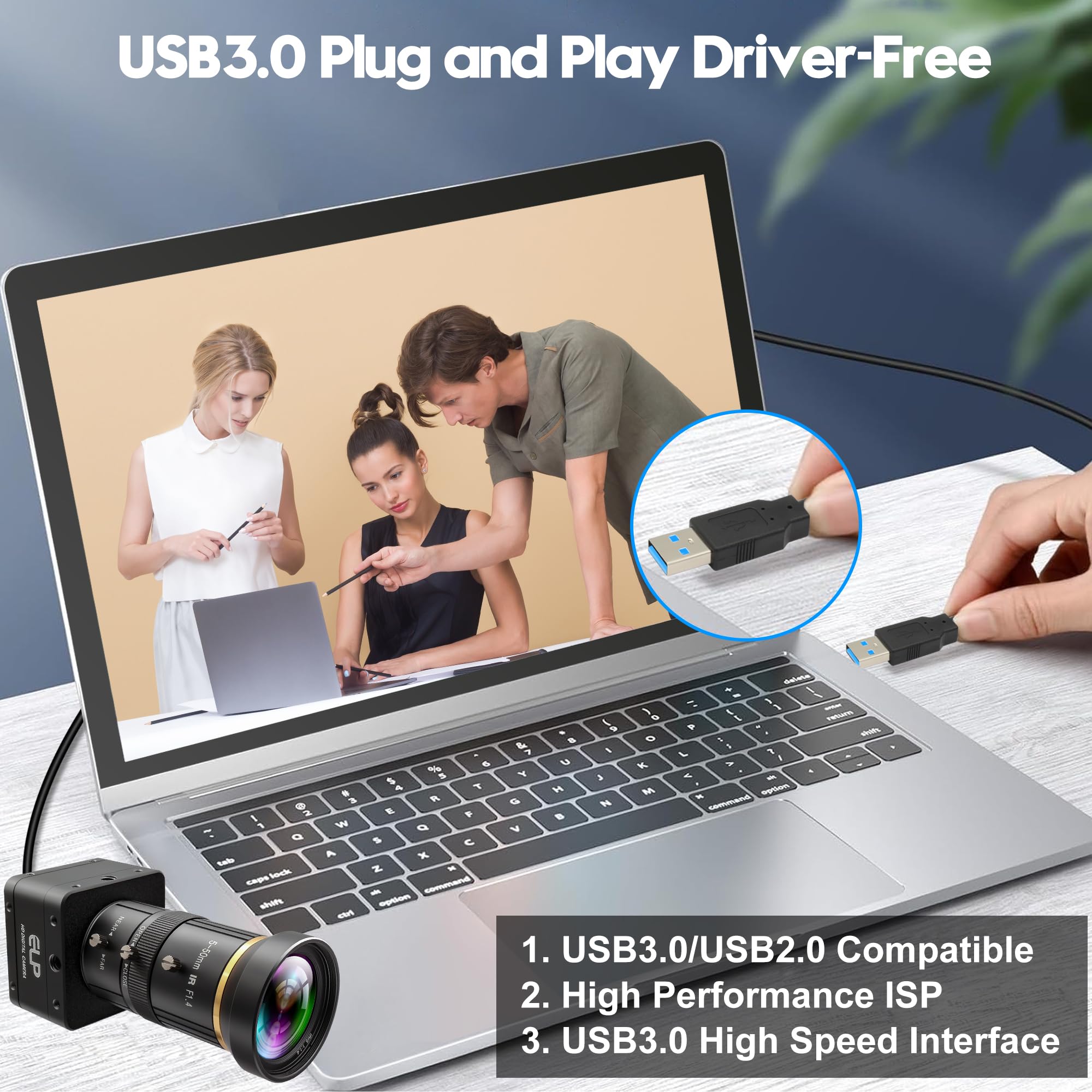 Amazon.co.jp: ELPグローバルシャッターUSB3.0カメラ、60fps高速、5MP