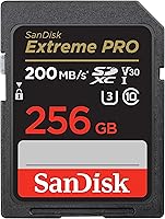 SanDisk 256GB Extreme PRO SDXC UHS-I Card - 200MB/s Read, 140MB/s Write, V30 U3 for 4K UHD Video & Burst Shots