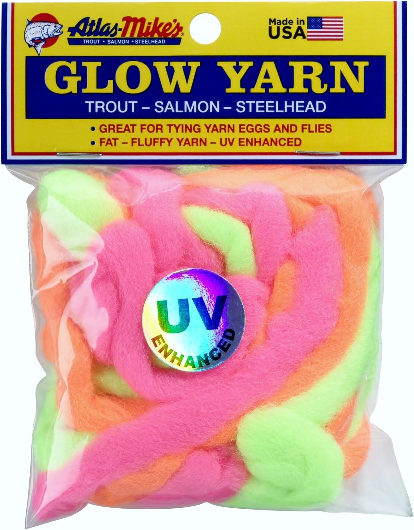 UV Fishing Glow Yarn - Premium Quality Fly Tying Thread - Flat & Fluffy Yarn Fly Tying Tools - Uv Enhanced Fly Tying Materials - Colorful Fly Tying Accessories (Assorted, 12 Feet)