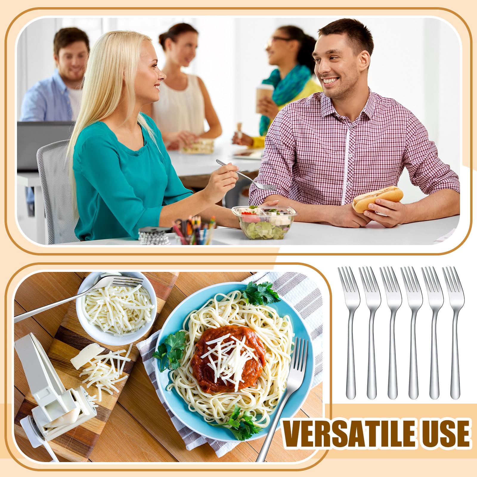Minatee 200 Pcs Dinner Forks Bulk Set 8 Inches Stainless Steel Metal Forks — Amazon image 4