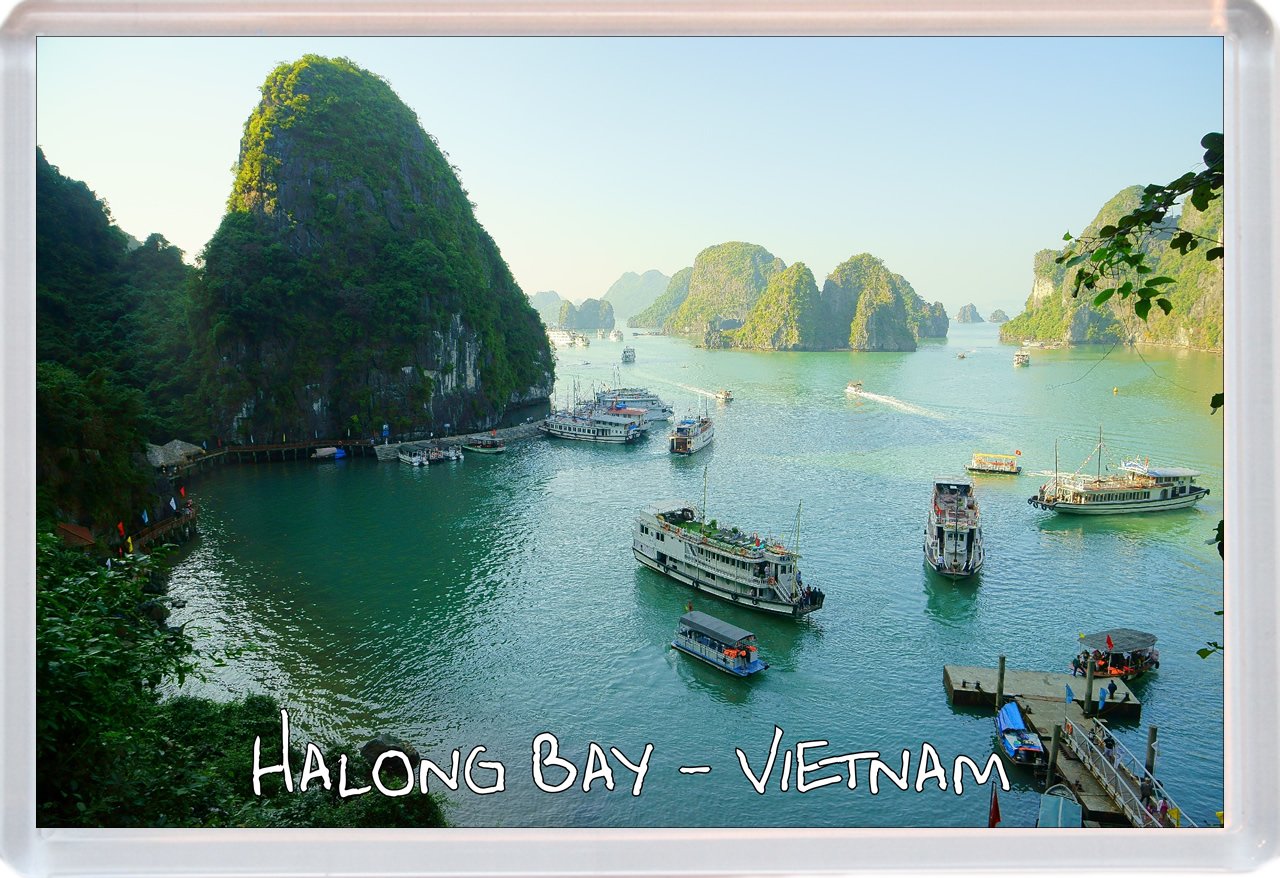 Baked Bean Store Green And White Halong Bay - Vietnam - Jumbo Fridge Magnet Id788