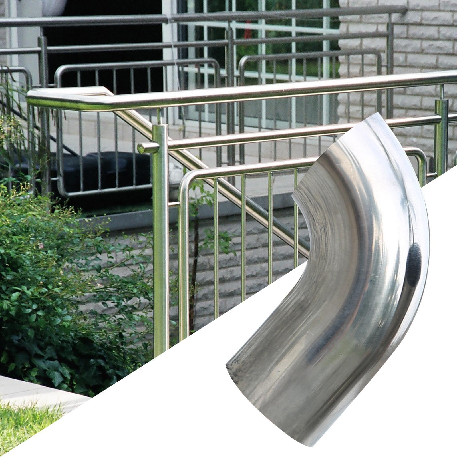 Curva per saldatura – Tubo angolare di scarico a 90 gradi | in acciaio inox, raccordo per tubo sanitario a morsetto, raccordo per tubo di scarico auto-modificato, corrimano per scale