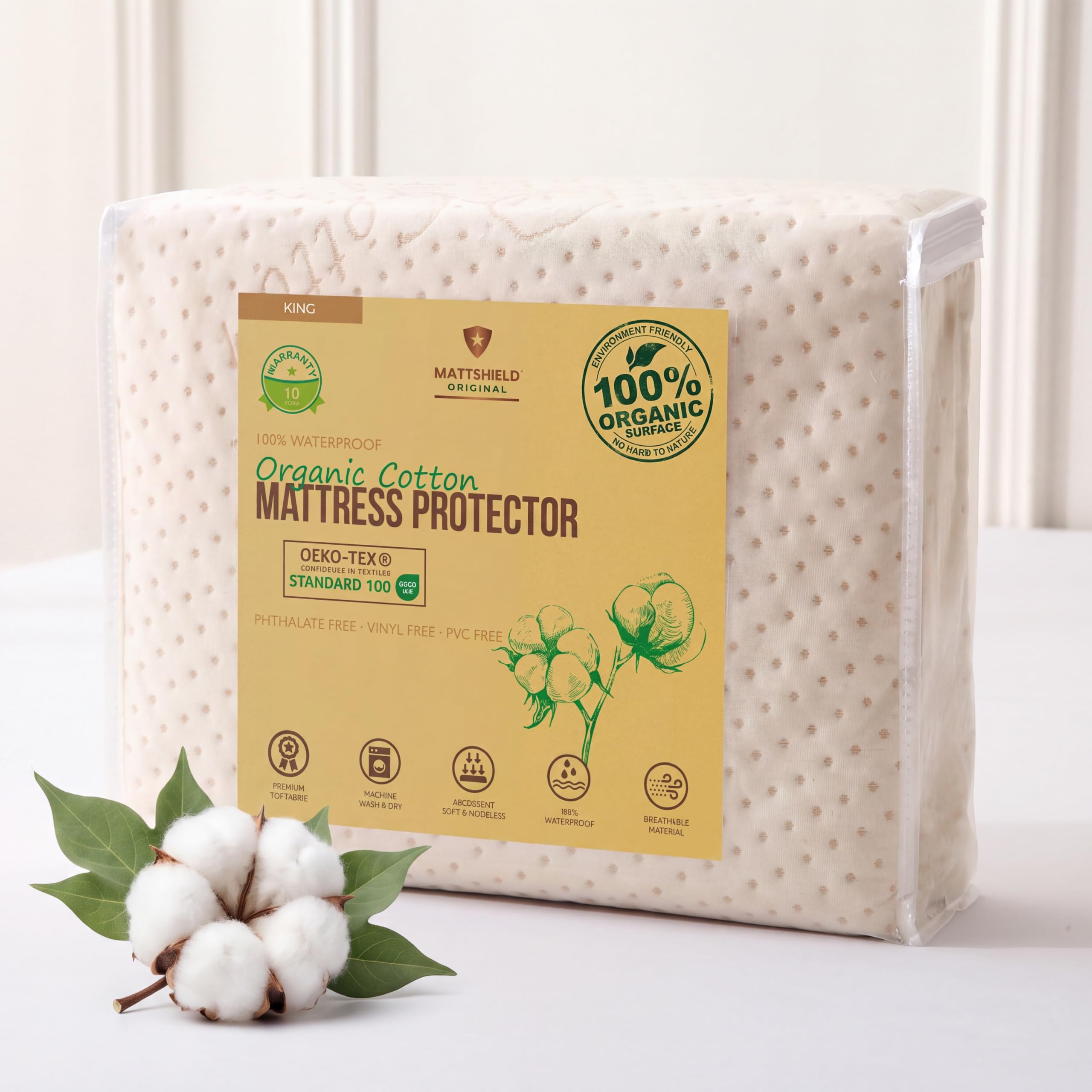 MattShield Luxury Waterproof Organic Mattress Protector
