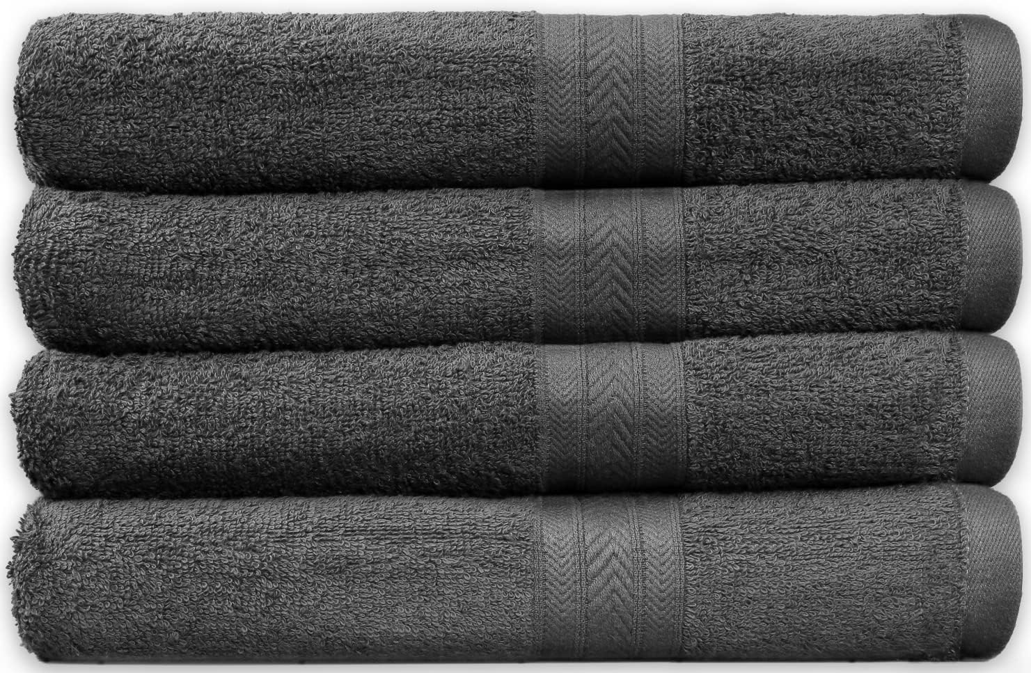 Charcoal Grey Large Bath Towels Set Pack of 4 100 Cotton Bathroom Towels Bath