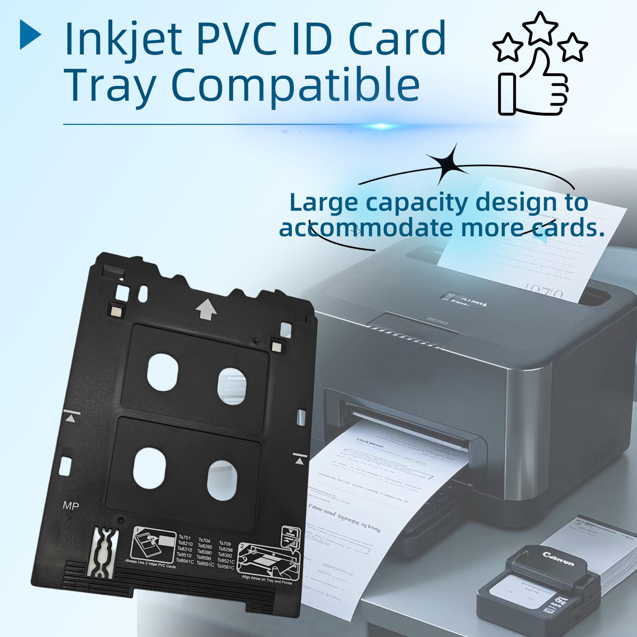 Vassoio per carta d'identità in PVC compatibile con stampanti Canon Pixma TS703 TS704 TS705 TS709 TS701 TS702 TS82xx, TS83xx, TS95xx Series, stampanti MP/multifunzione Canon