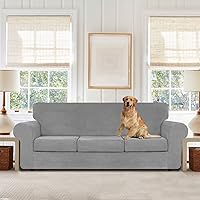 Vista 152 de WEERRW Fundas de terciopelo para sofá de 2 cojines, fundas de sofá de felpa de terciopelo de lujo de alta elasticidad, con parte inferior elástica