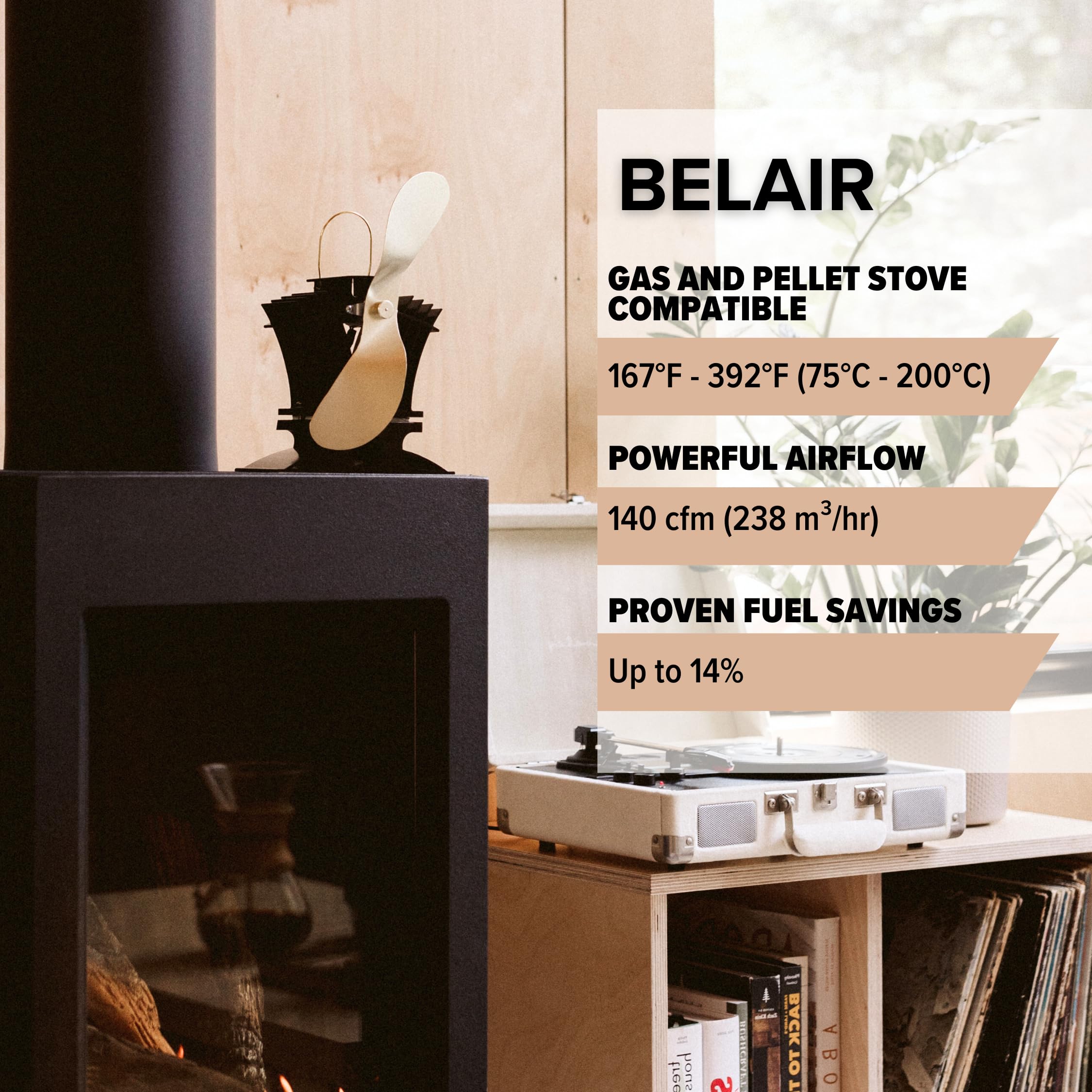 Amazon.com: Ecofan BelAir Heat Powered Stove Fan - Powerful