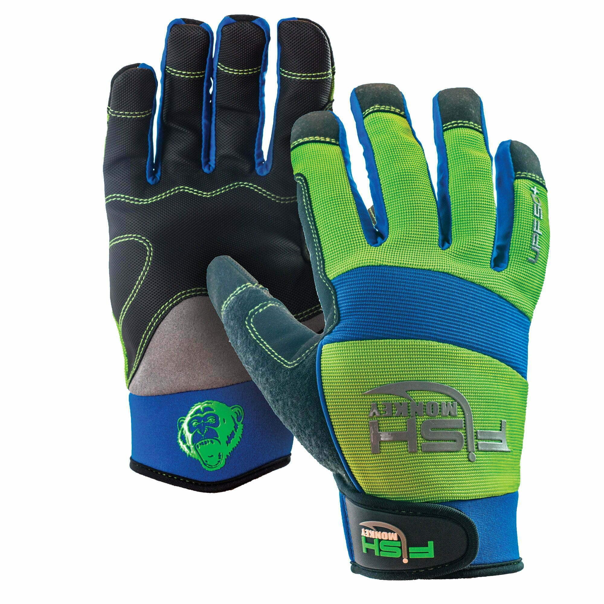 Fish Monkey unisex-adult Fish Monkey Utility Glove Utility Glove Neon Green Royal L (pack of 1)